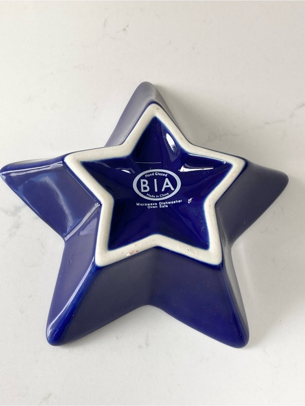 Royal Blue Ceramic Star Bowl - 5β Wide - Picture 3 of 4